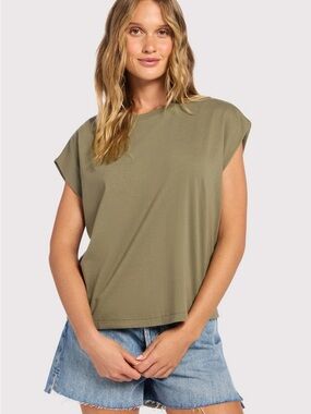 Nuuds Olive Muscle Tee Size L Minimal Elevated Basics Neutral